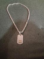 Mooie Koningsketting met Rolex Hanger - Meer dan 100 gram, Met hanger, Gebruikt, Ophalen of Verzenden, Zilver