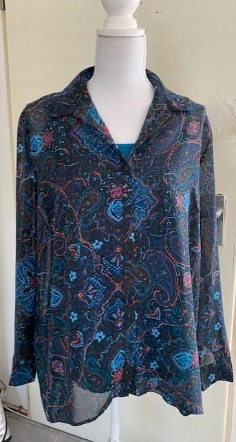 Blouse met bijpassende top, maat 42 /XL (qwe), Kleding | Dames, Blouses en Tunieken, Zo goed als nieuw, Maat 42/44 (L), Blauw