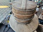 Antieke houten emmer met deksel - Decoratief, Ophalen of Verzenden