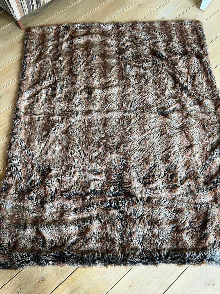 Warme Plaid van Imitatie Bont - Bruin, Ophalen, Zo goed als nieuw