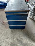 Robuuste ladekast met 3 laden - Blauw,  op wieltjes, Ophalen, Gebruikt