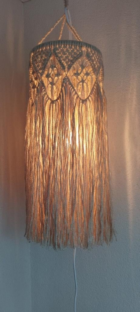 Sfeerlicht Lampion lampenkap, Beige, Boho, Ophalen of Verzenden, Handgemaakt