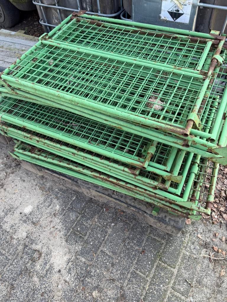 Metalen opzetrand met kantelhek en deur, Ophalen, Gebruikt, 100 cm of meer, 60 cm of meer