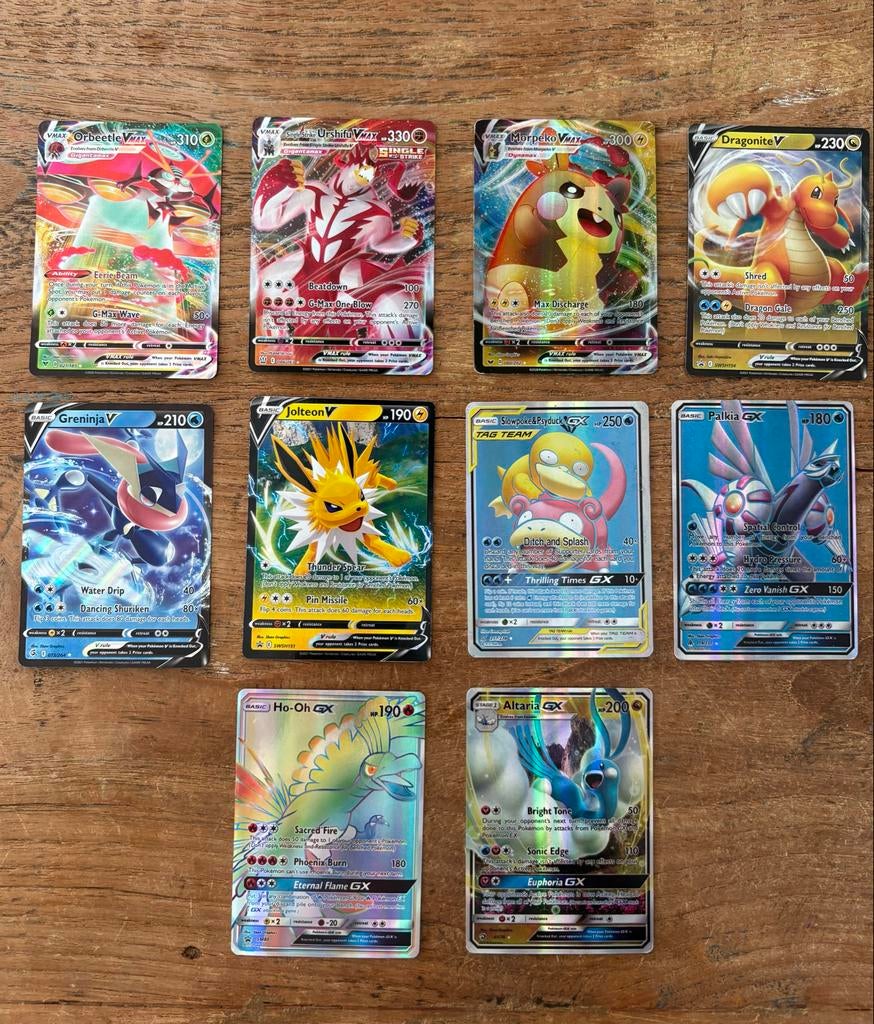 Pokémon kaarten VMAX, V, GX, Hobby en Vrije tijd, Verzamelkaartspellen | Pokémon, Ophalen of Verzenden, Gebruikt, Meerdere kaarten