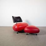 Leolux Pallone Fauteuil + Hocker – Rood/oranje/zwart