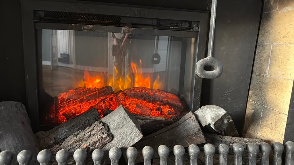 Livin flame Frankfurt elektrische inzethaard met afstandsbed, Ophalen, Gebruikt, Inzethaard, Elektrische haard