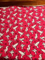 Roze tricot/jersey stof met origami vogels (95x155 cm), Overige materialen, 120 cm of meer, Nieuw, Ophalen of Verzenden