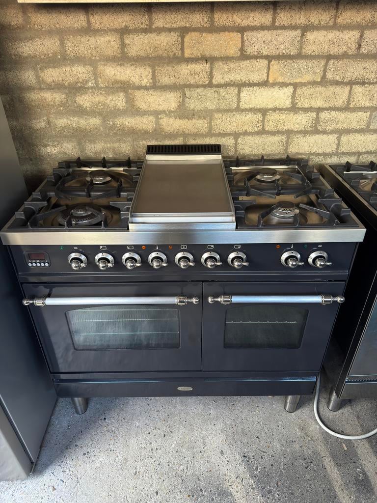 Boretti Gasfornuis – 100cm + Telescopische rails & draaispit, Ophalen, Zo goed als nieuw, Gas, Vrijstaand