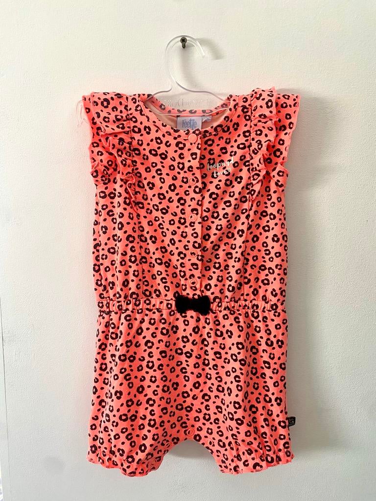 Feetje Romper pakje Leopard Print Roze Maat 68, Ophalen of Verzenden, Zo goed als nieuw, Meisje