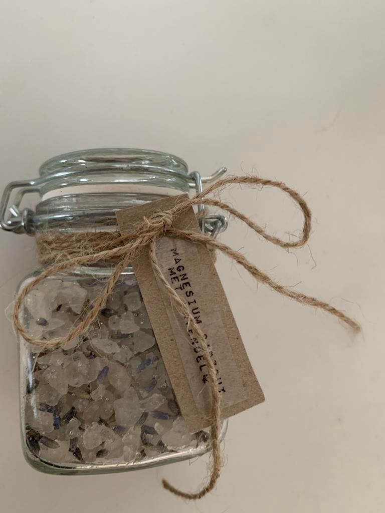 Magnesium Badzout met Lavendel in Glazen Potje, Ophalen of Verzenden, Nieuw, Bad & Douche