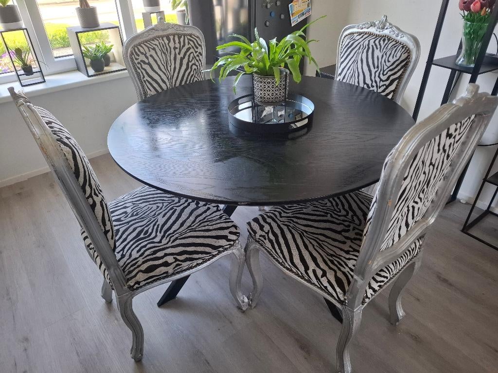 Zebra print barok stoelen, Huis en Inrichting, Stoelen, Ophalen, Gebruikt, Barok, Overige kleuren