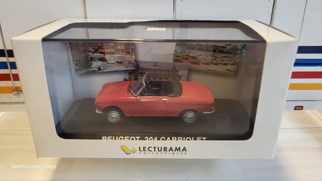 Norev Lecturama Peugeot 204 Convertible Red - 1967, Auto, Norev, Ophalen of Verzenden, Zo goed als nieuw