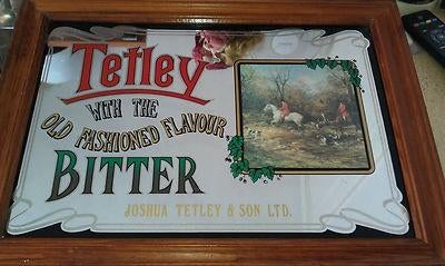 Vintage Tetley Bitter Pub / barspiegel - Jachttafereel, Ophalen, Rechthoekig