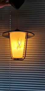 Vintage hanglamp ganglamp lantaarn melkglas jaren 50 uniek , Ophalen, Gebruikt, Glas, Vintage retro Art Deco stijl