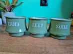 3x Groen emaille zand zeep soda bakjes., Antiek en Kunst, Antiek | Emaille, Ophalen of Verzenden