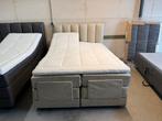 Elektrische Boxspring 140x200 Beige Microleder, Ophalen, Verstelbaar, Beige, Nieuw