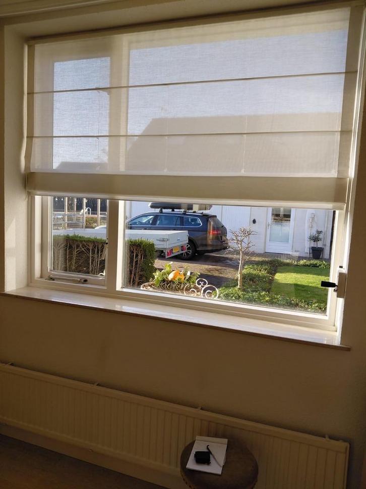 Mooie Luxaflex vouwgordijnen - 5 jaar oud, Huis en Inrichting, Stoffering | Gordijnen en Lamellen, Gebruikt, 100 tot 150 cm, Wit