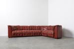 Vintage elementenbank patchwork leer jaren 60 70 design, Ophalen, Gebruikt, De Sede mid century modern sofa leather 70s, Leer