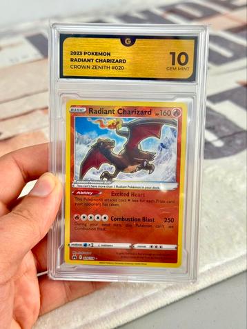 2023 POKEMON RADIANT CHARIZARD CROWN ZENITH #020 GG-10 grade beschikbaar voor biedingen