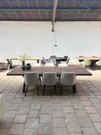 Luxe Eettafelset – Massief Eiken Tafel + 6 Grijze Stoelen, Huis en Inrichting, Ophalen