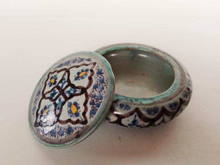 Dekseldoos Keramiek Marocco, Antiek en Kunst, Antiek | Keramiek en Aardewerk, Ophalen of Verzenden