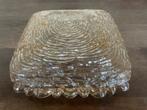Grote vintage Plafonniere, vierkant amberkleurig, Ophalen of Verzenden, Zo goed als nieuw, Glas