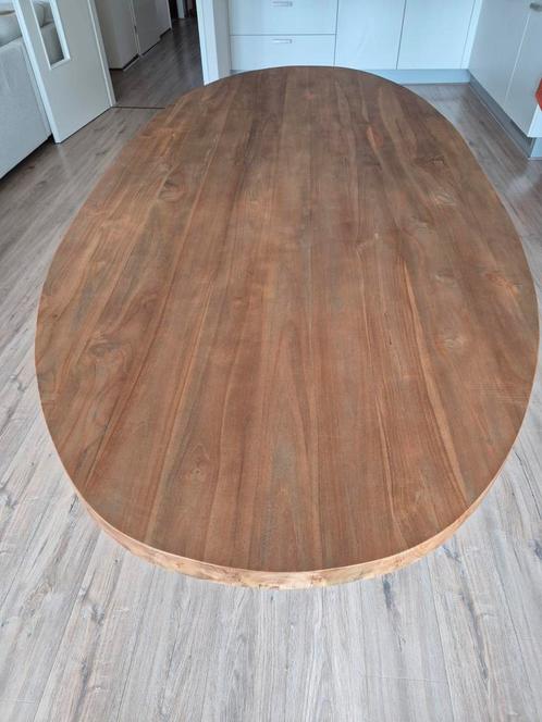 Ovale eettafel Teakhout, Huis en Inrichting, Tafels | Eettafels, Zo goed als nieuw, 200 cm of meer, Vijf personen of meer, Ovaal