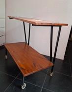 Jaren '60/'70 Trolley/plantentafel/audio tafel op wielen, Ophalen, Gebruikt, 55 tot 75 cm, 60 cm of meer