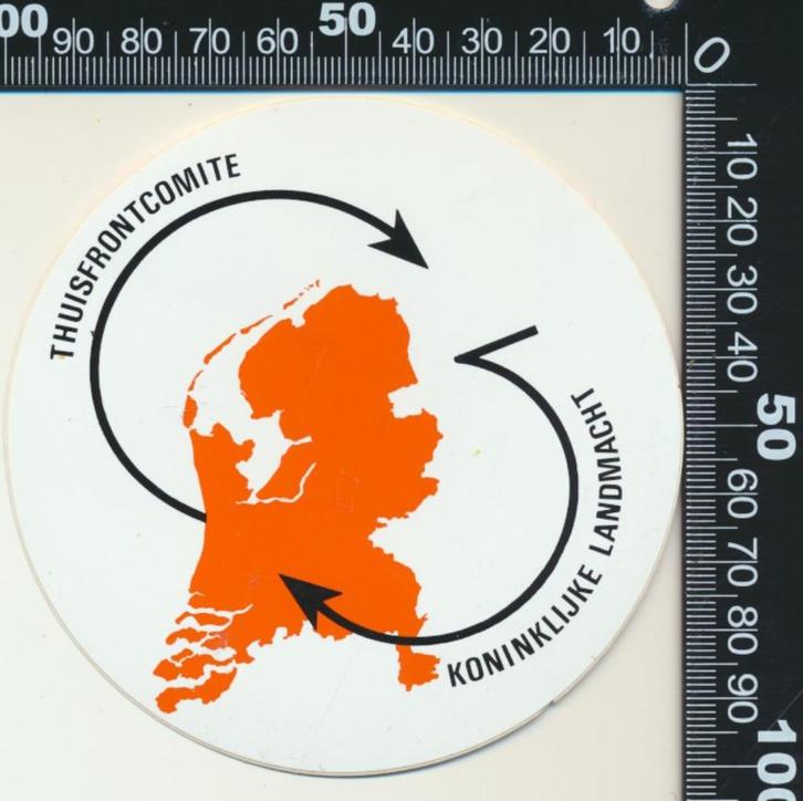 Sticker: Koninklijke Landmacht - Thuisfrontcomite, Verzamelen, Stickers, Zo goed als nieuw, Bedrijf of Vereniging, Ophalen of Verzenden