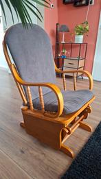 Schommelstoel met grijze bekleding, Antiek en Kunst, Ophalen