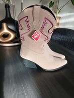 Cowboylaarzen - Beige met Roze Details nieuw, Beige, Lage of Enkellaarzen, Nieuw, Ophalen of Verzenden