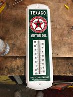 Texaco motor oil reclame thermometer, Ophalen, Gebruikt, Reclamebord