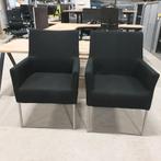 Set van 2 stuks Amide luxe bezoekersstoel nieuwe stof zwart, Huis en Inrichting, Fauteuils, Ophalen of Verzenden, Nieuw, Stof