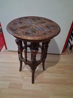 Antiek Tekstra tafeltje met houtsnijwerk, Antiek en Kunst, Ophalen of Verzenden