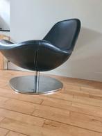 Leren retro draaistoel - lichte gebruiksporen, Huis en Inrichting, Stoelen, Ophalen, Gebruikt, Zwart, Metaal