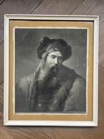 Antieke Gravure “Oude man met baard”, Ophalen of Verzenden