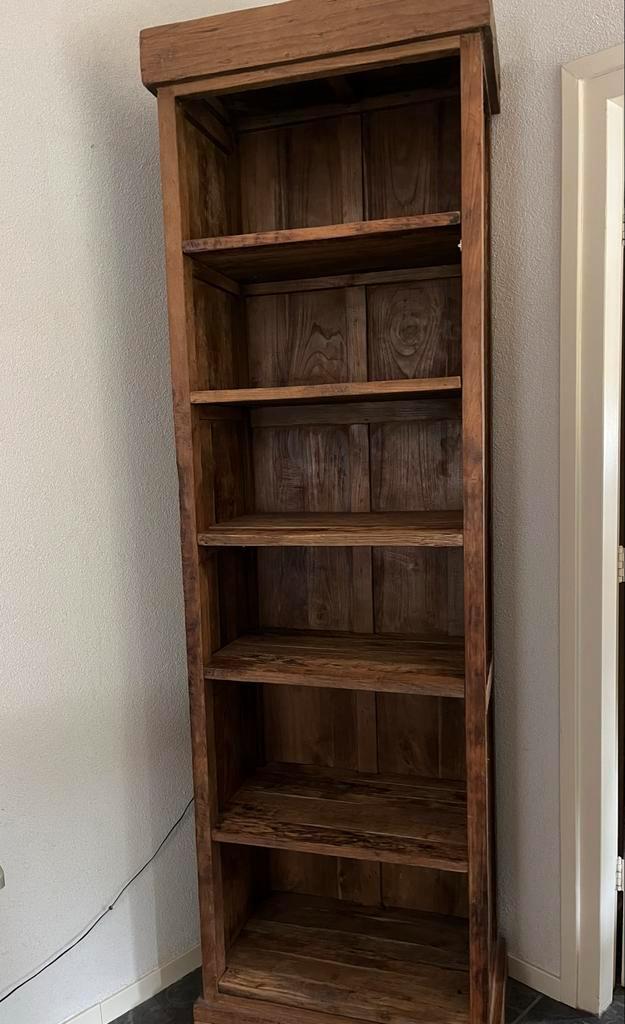 Vintage look Boekenkast met Planken, Huis en Inrichting, Kasten | Boekenkasten, Gebruikt, 50 tot 100 cm, 200 cm of meer, 25 tot 50 cm