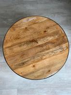 Salontafel van hout en metaal, Huis en Inrichting, Tafels | Salontafels, Ophalen, 50 tot 100 cm, Rond, 50 tot 100 cm