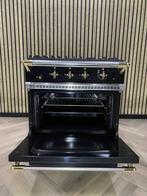 Prachtige Lacanche 70CM Gas Zwart Blinkend Messing + Gasoven, 60 cm of meer, Grill, Zo goed als nieuw, Gas