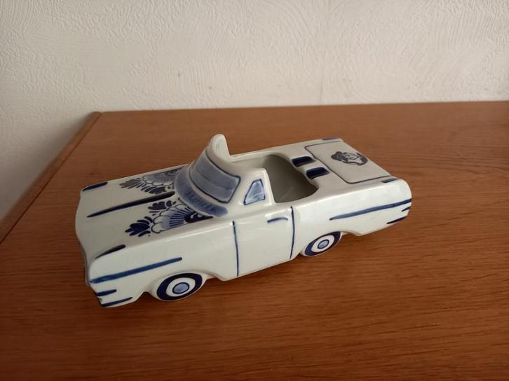 Delfts blauwe asbak - auto 'de hoekse tax', Antiek en Kunst, Antiek | Keramiek en Aardewerk, Ophalen of Verzenden
