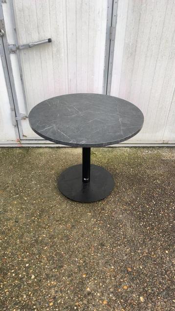 3 marmerlook zwart horeca bistro restaurant tafel rond 90 cm beschikbaar voor biedingen