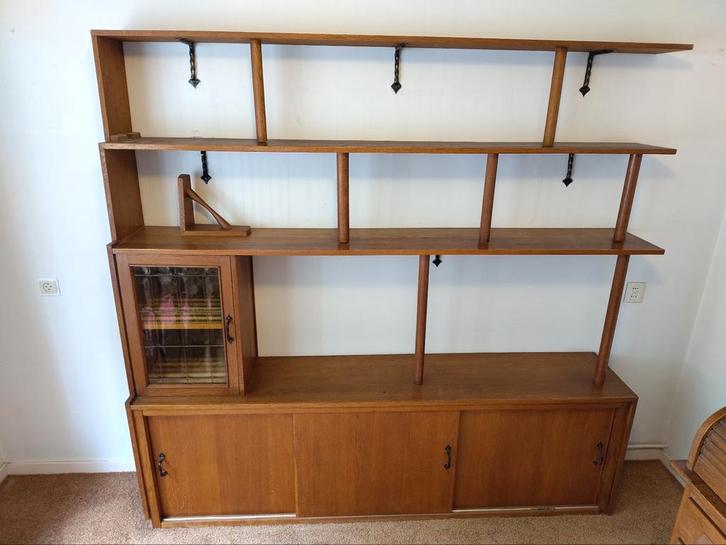 Wandkast handgemaakt jaren 60, Huis en Inrichting, Kasten | Wandmeubels, Gebruikt, 150 tot 200 cm, 150 tot 200 cm, 25 tot 50 cm