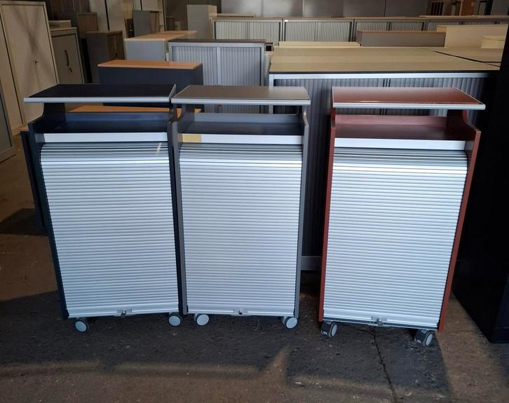 MDF verrijdbare archiefkasten met roldeur, € 25 per stuk, Huis en Inrichting, Kasten | Roldeurkasten en Archiefkasten, Gebruikt