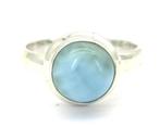 Larimar ring in 925 zilver (maat 17,5), -, Blauw, -, Nieuw