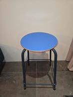 5 Vintage/Retro (Schoo)l krukken - Blauw. Prijs per stuk, Huis en Inrichting, Krukjes, Ophalen, Zo goed als nieuw, Staal