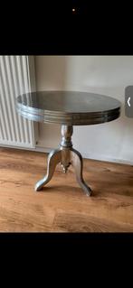 Zilveren bijzettafel, Huis en Inrichting, Ophalen, Metaal of Aluminium, Rond, 55 tot 75 cm