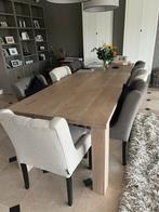Giessenburg! Zwaar Eiken eettafel tafel grijs-wit toulose, Ophalen, 100 tot 150 cm, Eikenhout, 200 cm of meer