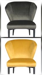 Nieuw antraciet en okergeel fauteuil 6 x, Huis en Inrichting, Minder dan 75 cm, Nieuw, Ophalen of Verzenden, Stof