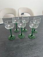 Roemer Wijnglazen - Set van 6 - Groene Voet, Ophalen of Verzenden
