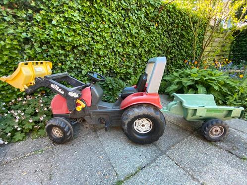 Traptraktor met voorlader en kar te koop, Kinderen en Baby's, Speelgoed | Buiten | Voertuigen en Loopfietsen, Gebruikt, Trapvoertuig